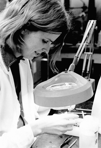 Dr. Dawson in her lab (undated)